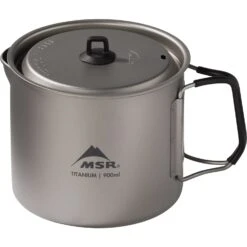 MSR Titan Kettle 900ml -Camp and Hike Store 13845 msr titan titanium kettle 900ml handles open MV