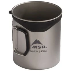 MSR Titan Cup 450ml -Camp and Hike Store 13847 msr titan titanium cup 450ml handles closed revised