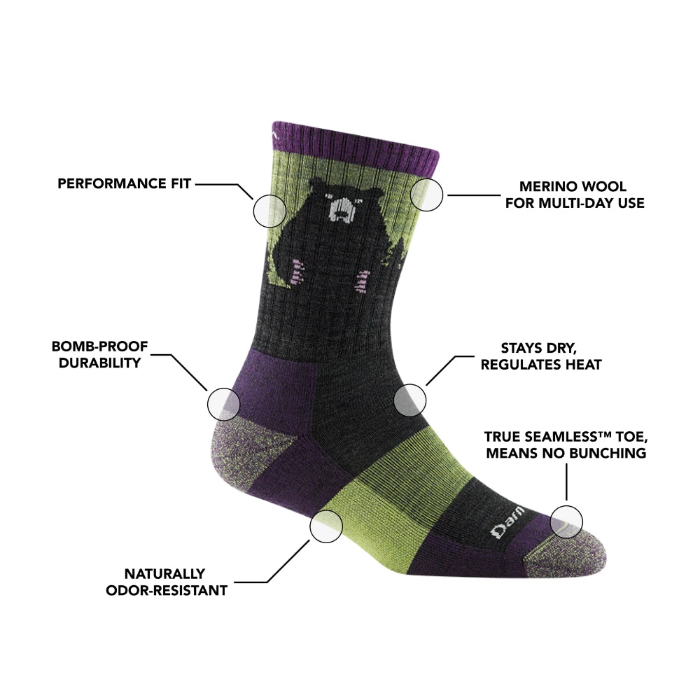 Darn Tough Womens Bear Town Micro Crew Lightweight Hiking Sock 6 Darn Tough Womens Bear Town Micro Crew Lightweight Hiking Sock - Image 4