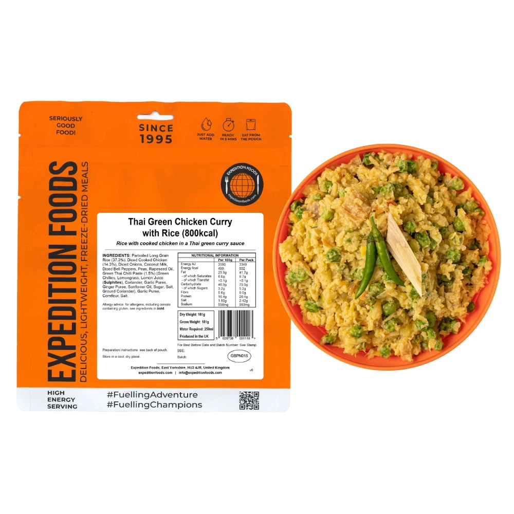 Expedition Foods Thai Green Chicken Curry With Rice (800kcal) 3 Expedition Foods Thai Green Chicken Curry With Rice (800kcal)