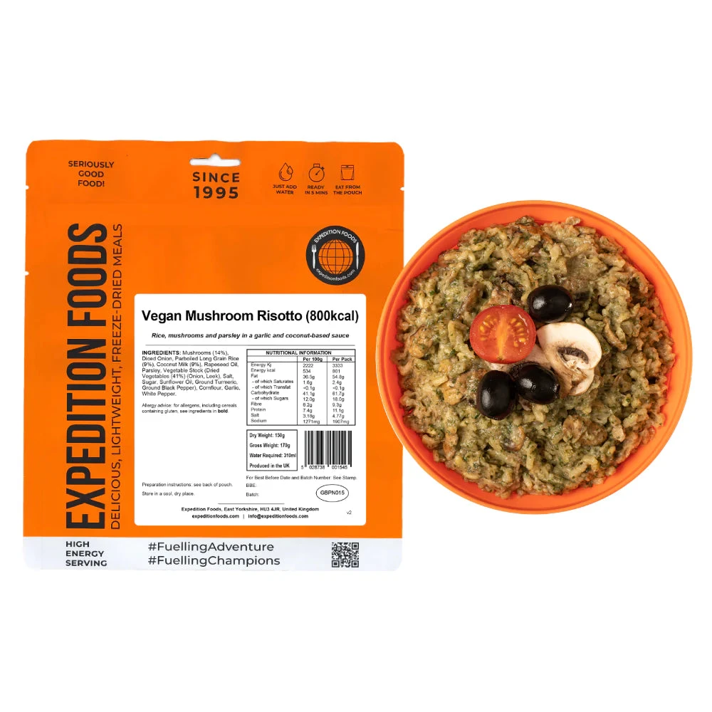 Expedition Foods Vegan Mushroom Risotto (800kcal) 3 Expedition Foods Vegan Mushroom Risotto (800kcal)