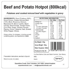 Expedition Foods Beef And Potato Hotpot (800kcal) 11 Expedition Foods Beef And Potato Hotpot (800kcal) -Camp and Hike Store beef and potato hotpot 800kcal v7 label