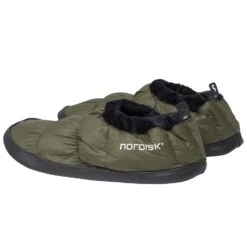 Nordisk Mos Down Slippers -Camp and Hike Store mos 109072 nordisk down slipper dark moss 05