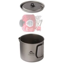 MSR Titan Kettle 900ml -Camp and Hike Store msr titan titanium kettle 900ml 4oz PR2 nesting