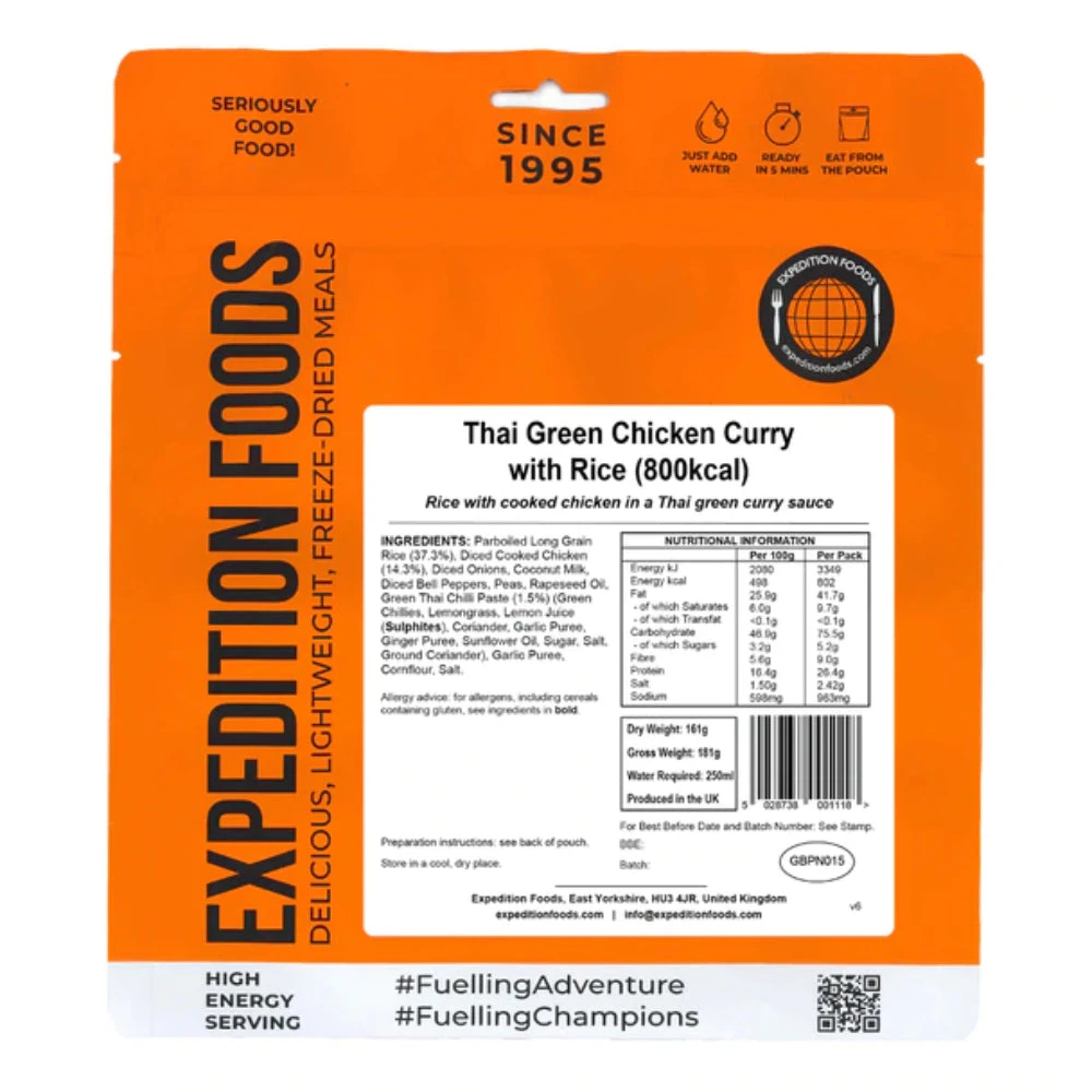 Expedition Foods Thai Green Chicken Curry With Rice (800kcal) 4 Expedition Foods Thai Green Chicken Curry With Rice (800kcal) - Image 2